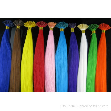 Aishili Wholesale Hair Bulk Extension L-tip Human Hair Extension Synthetic Hair Accessories For Girls